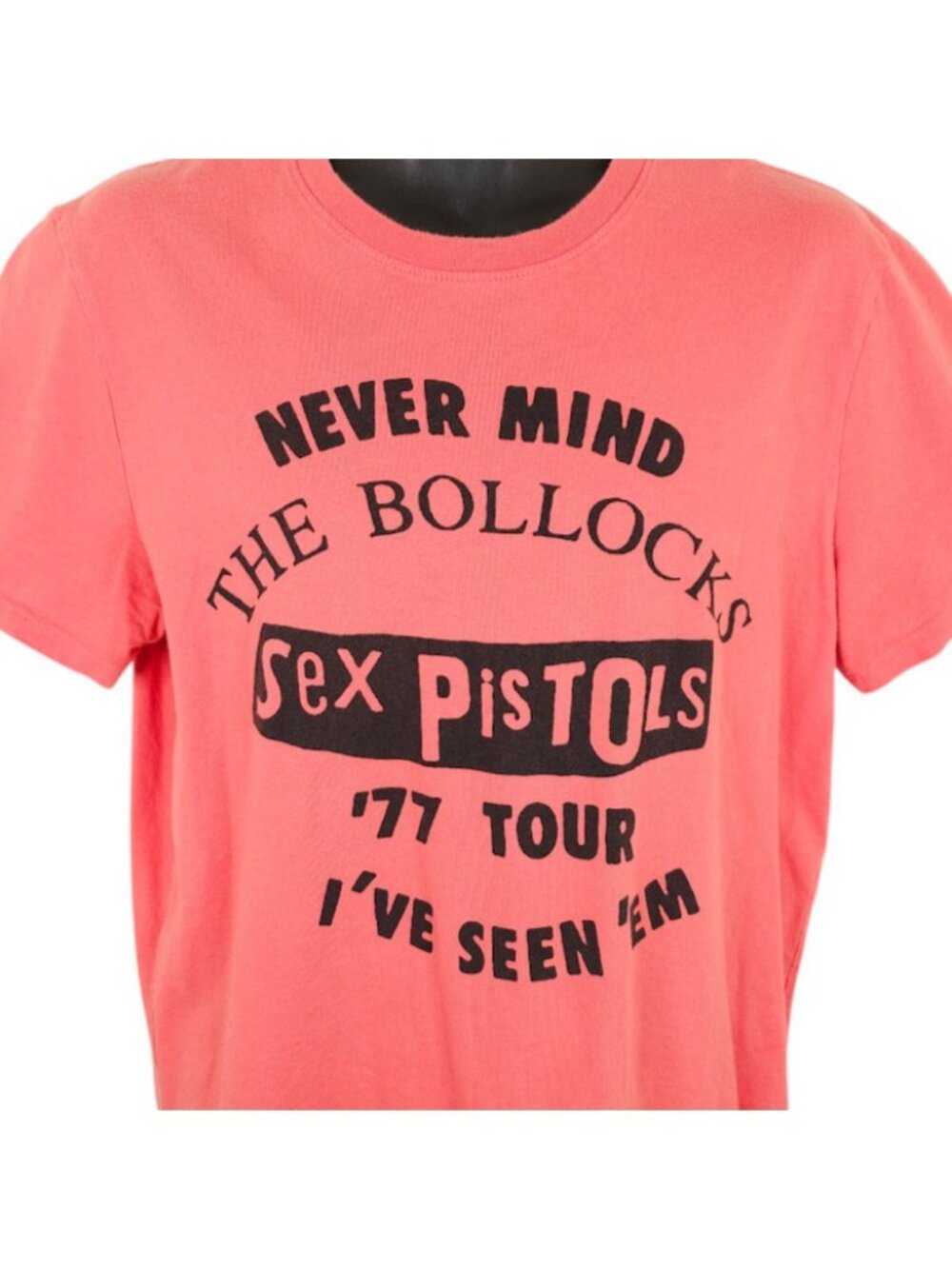 Sex Pistols T Shirt Mens Size Large Pink Never Mind The Bollocks Retro 77 Tour